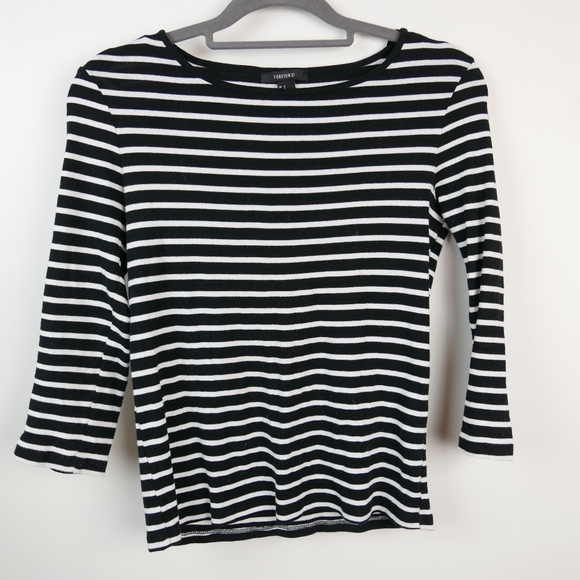 Boatneck, 3/4 Sleeve French Style Summer Tee - Picture 1 of 3